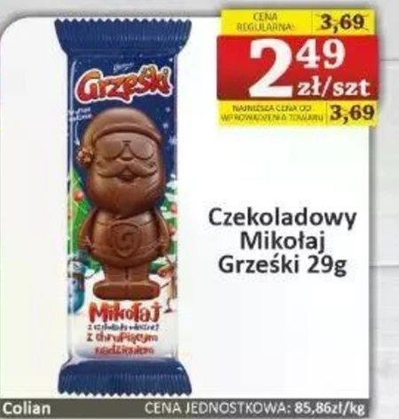 Grześki Mikołaj z czekolady mlecznej z chrupiącym nadzieniem 30 g
