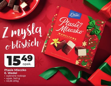 E. Wedel Ptasie mleczko waniliowe w czekoladzie deserowej 340 g