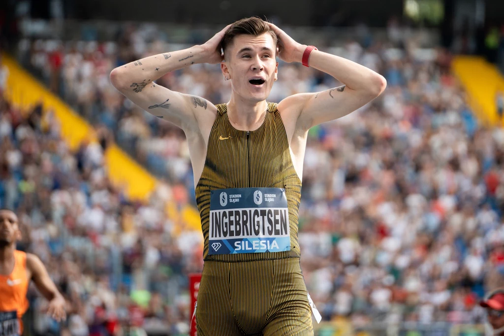 Jakob Ingebrigtsen w Chorzowie - właśnie pobił rekord świata na 3000 metrów Jakob Ingebrigtsen w Chorzowie - właśnie pobił rekord świata na 3000 metrów