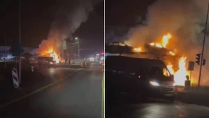 Pożar lawety na trasie S7 pod Warszawą