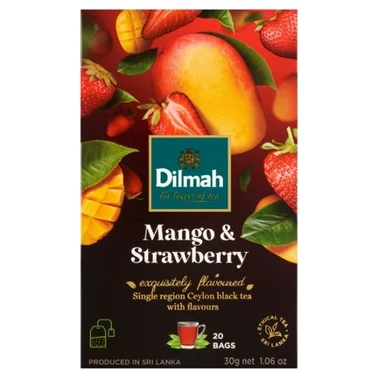 Dilmah Mango & Strawberry Cejlońska czarna herbata 30 g (20 x 1,5 g) - 0