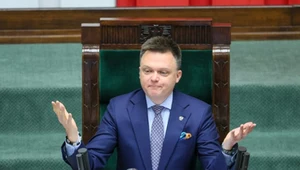 Posłowie KO wycofali swój wniosek o odrzucenie obywatelskiego projektu ustawy w sprawie CPK. Na zdj. Marszałek Sejmu Szymon Hołownia