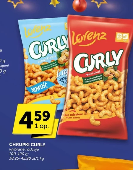 Lorenz Curly Jumbos Chrupki kukurydziane ze świeżo zmielonymi orzeszkami ziemnymi 100 g