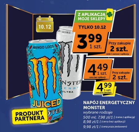 Monster Energy Mango Loco Gazowany napój energetyczny 500 ml