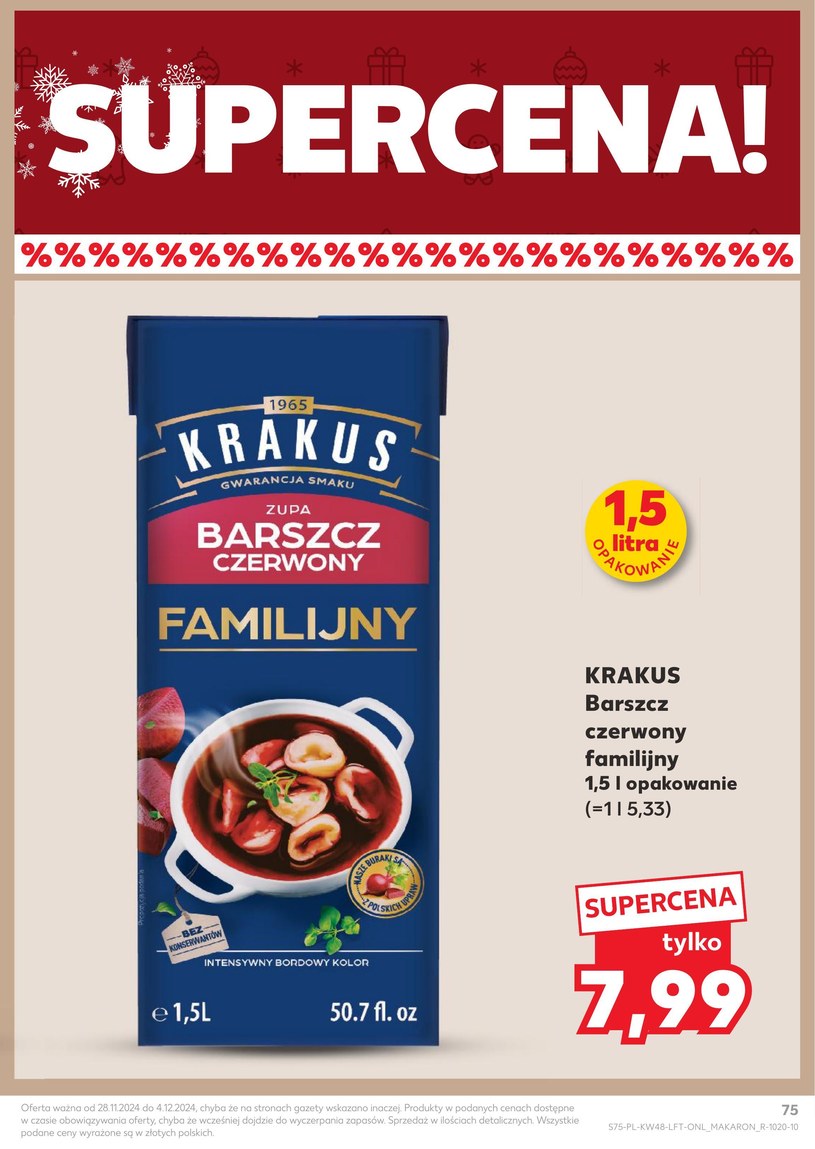 Gazetka: Odlotowe zakupy przedświąteczne! - Kaufland - strona 75