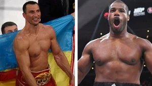 Władimir Kliczko na zdjęciu z 2015 roku, gdy toczył jedną ze swoich ostatnich walki, z Bryantem Jenningsem. Z prawej Daniel Dubois