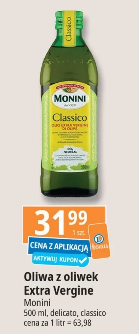 Monini Classico Oliwa z oliwek najwyższej jakości z pierwszego tłoczenia 500 ml