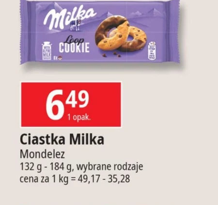 Milka Loop Cookie Ciastka z kawałkami czekolady 132 g (6 sztuk)