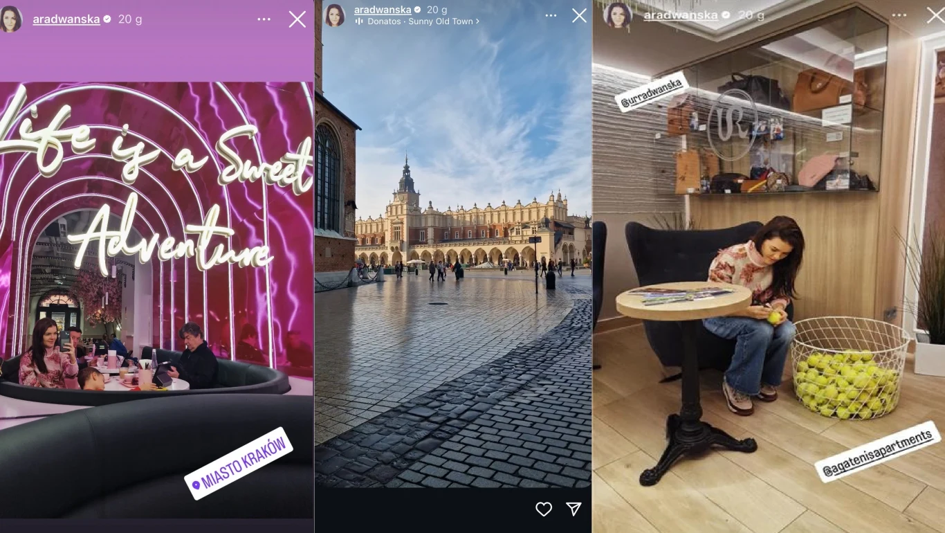Agnieszka Radwańska podzieliła się rodzinnym szczęściem podczas wizyty w Krakowie. /https://www.instagram.com/aradwanska/