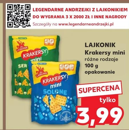 Lajkonik Krakers mini o smaku ser+cebulka 100 g