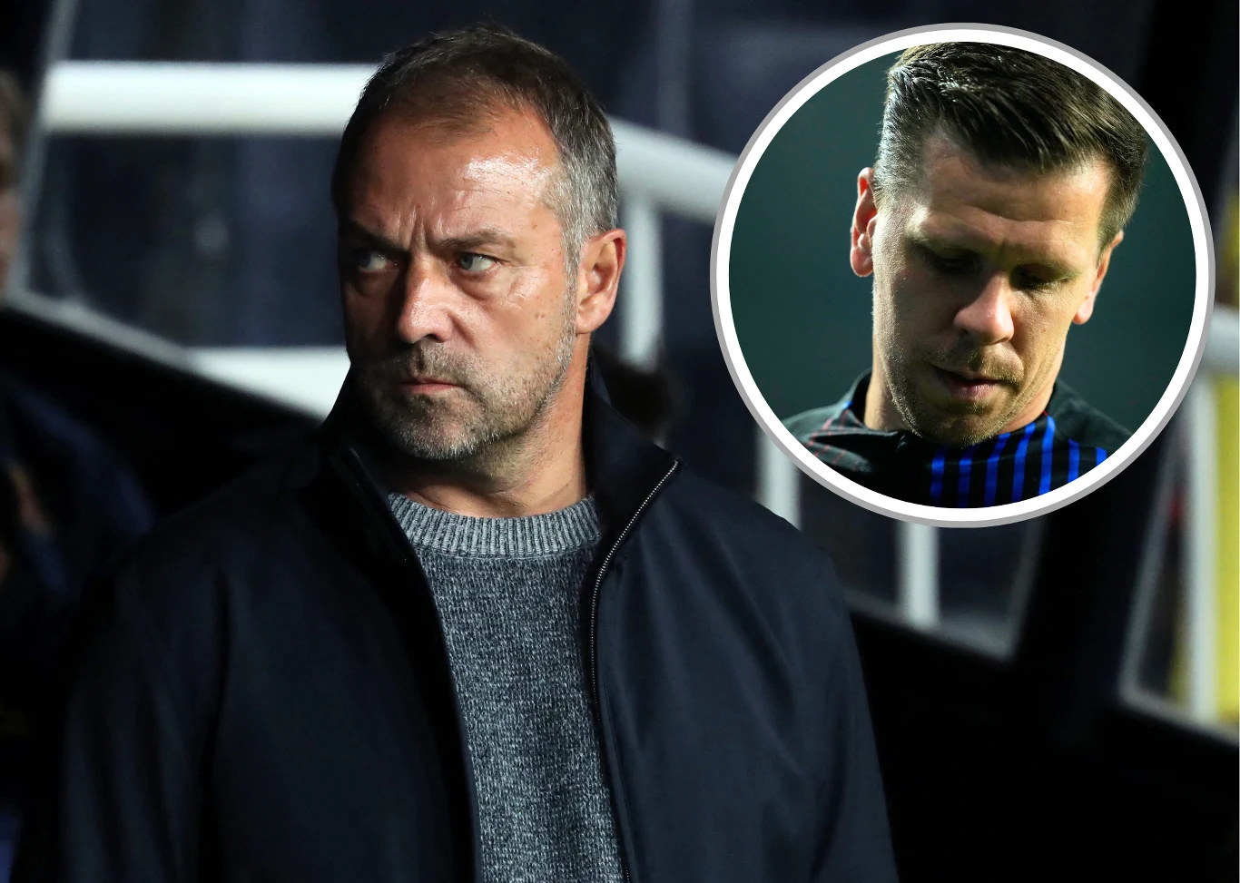 FC Barcelona. Na zdjęciu trener Hansi Flick oraz Wojciech Szczęsny