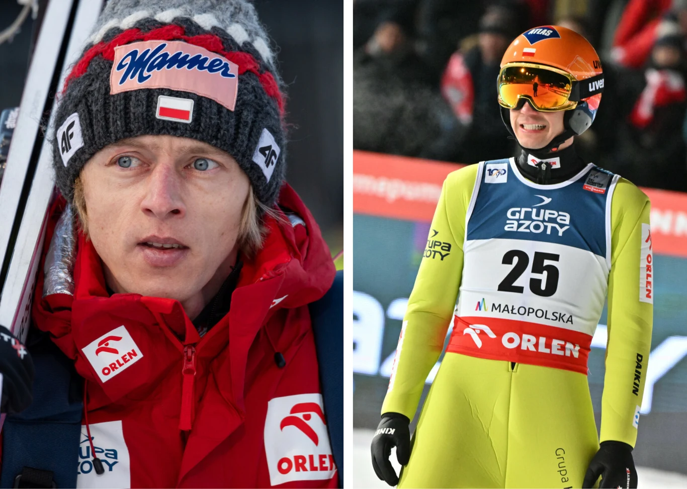 Skoki narciarskie. Na zdjęciu Dawid Kubacki i Kamil Stoch