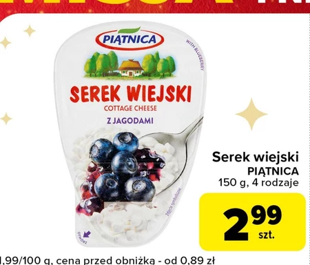 Piątnica Serek wiejski z jagodami 150 g