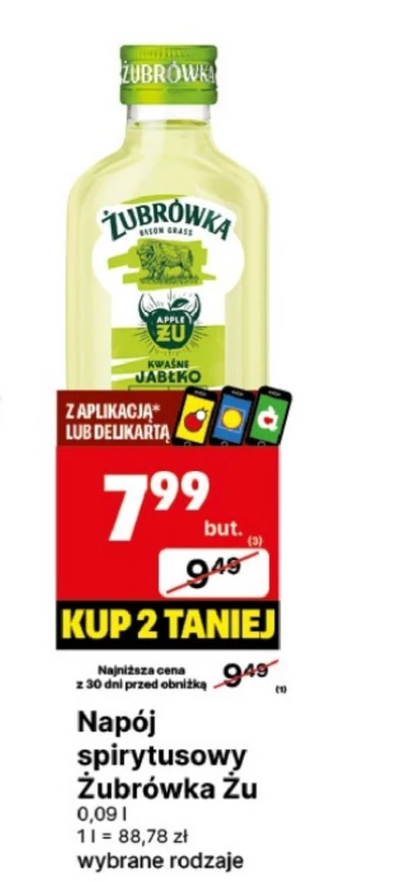 Żubrówka Napój spirytusowy kwaśne jabłko 90 ml