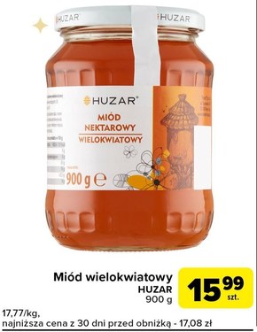 Huzar Miód nektarowy wielokwiatowy 900 g niska cena