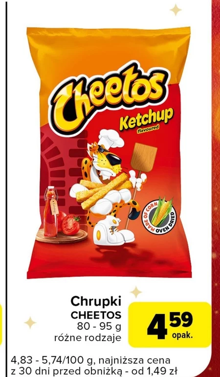 Cheetos Chrupki kukurydziane o smaku ketchupowym 85 g