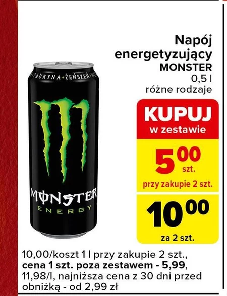 Monster Energy Gazowany napój energetyczny 500 ml