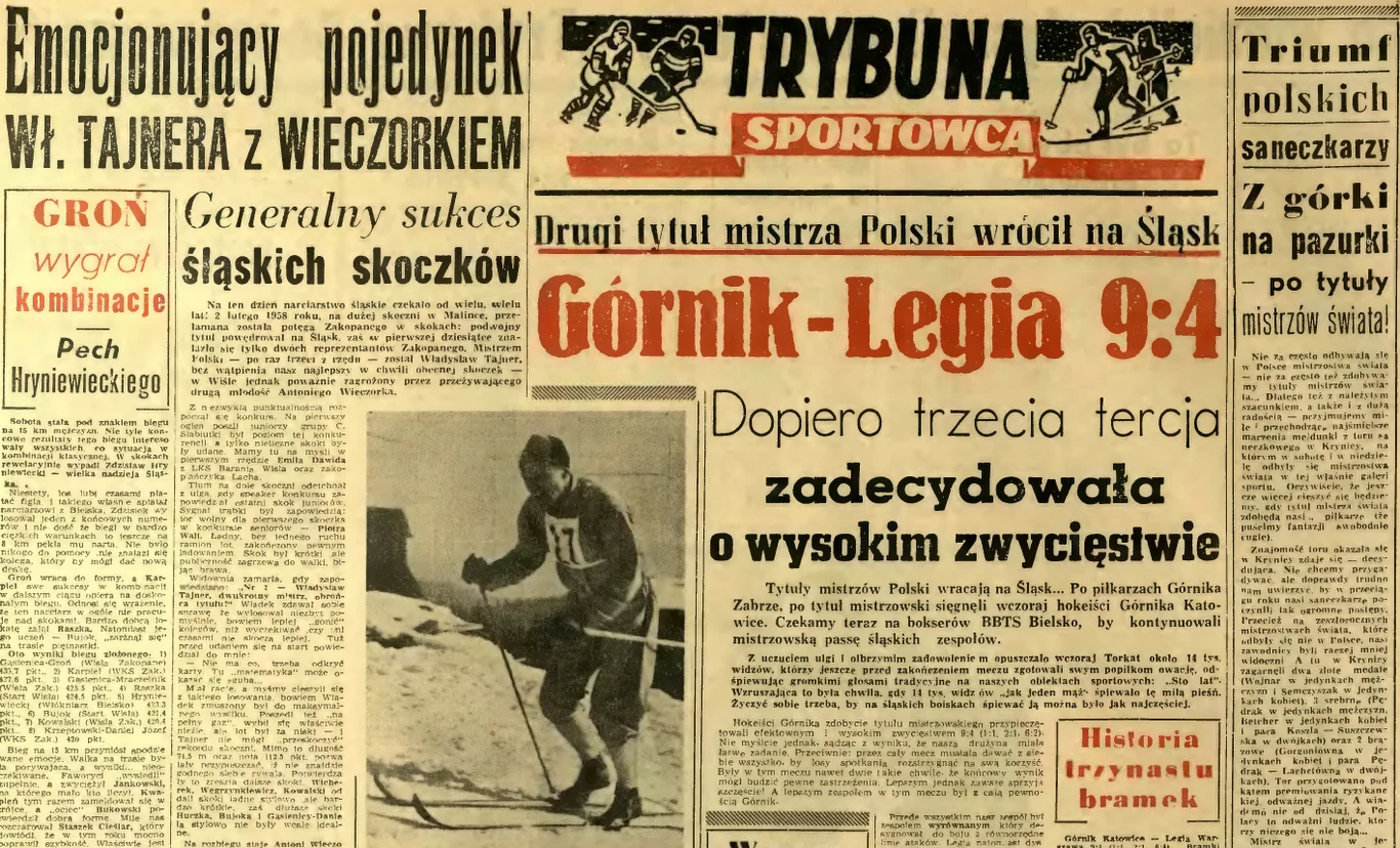 Relacja z MŚ w saneczkarstwie w 1958 roku w "Trybunie Robotniczej"