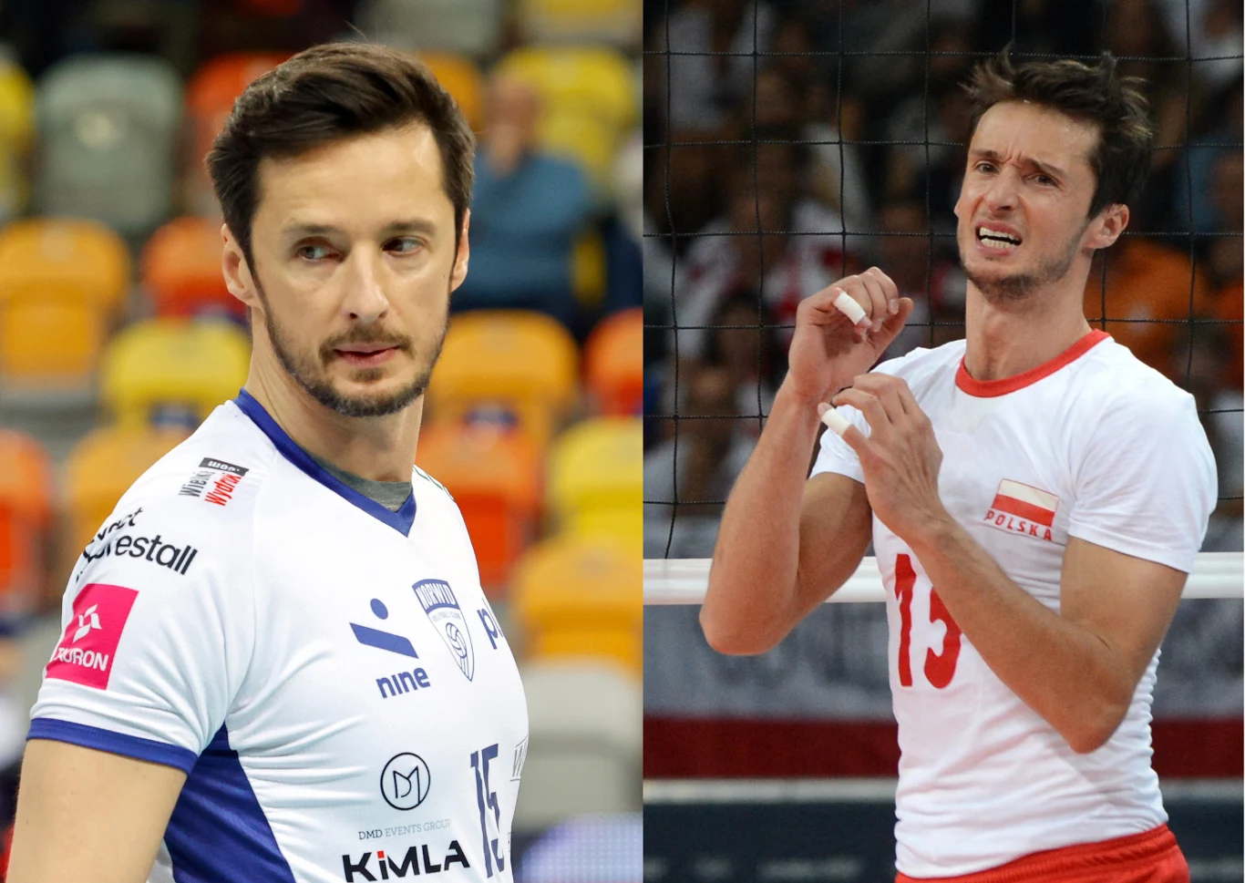 Łukasz Żygadło w barwach Norwida (L) i reprezentacji Polski (P)