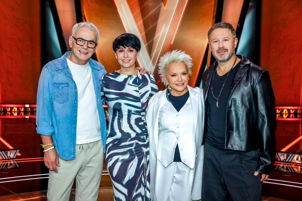 Trenerzy "The Voice Senior 6". Od lewej: Robert Janowski, Tatiana Okupnik, Małgorzata Ostrowska, Andrzej Piaseczny