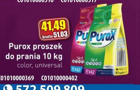 Purox Uniwersalny proszek do prania 10 kg (142 prania)