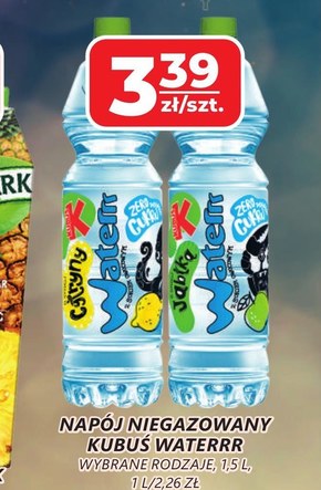 Kubuś Waterrr Napój o smaku jabłka 1,5 l niska cena