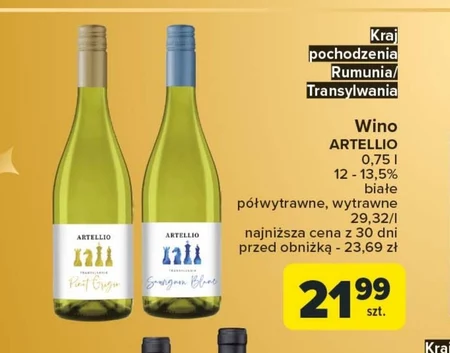 Wino półwytrawne Artellio