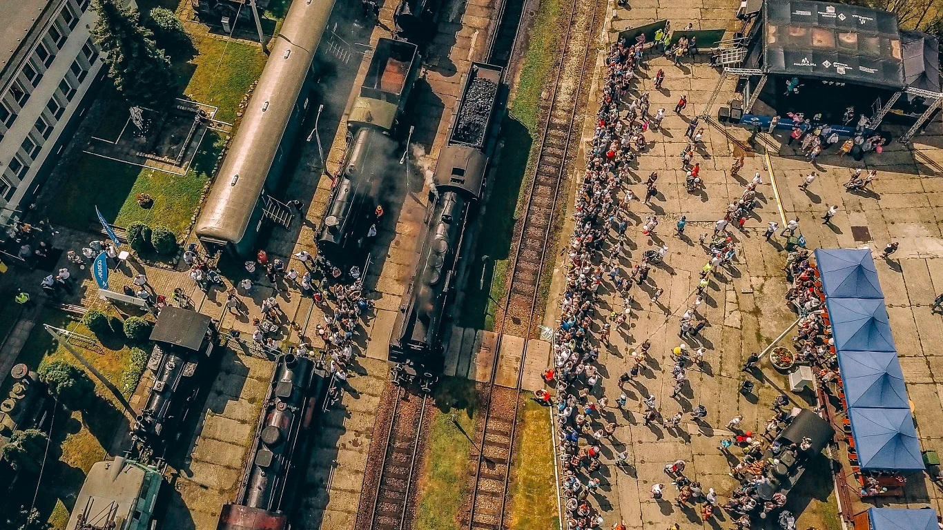 Skansen w Chabówce z lotu ptaka