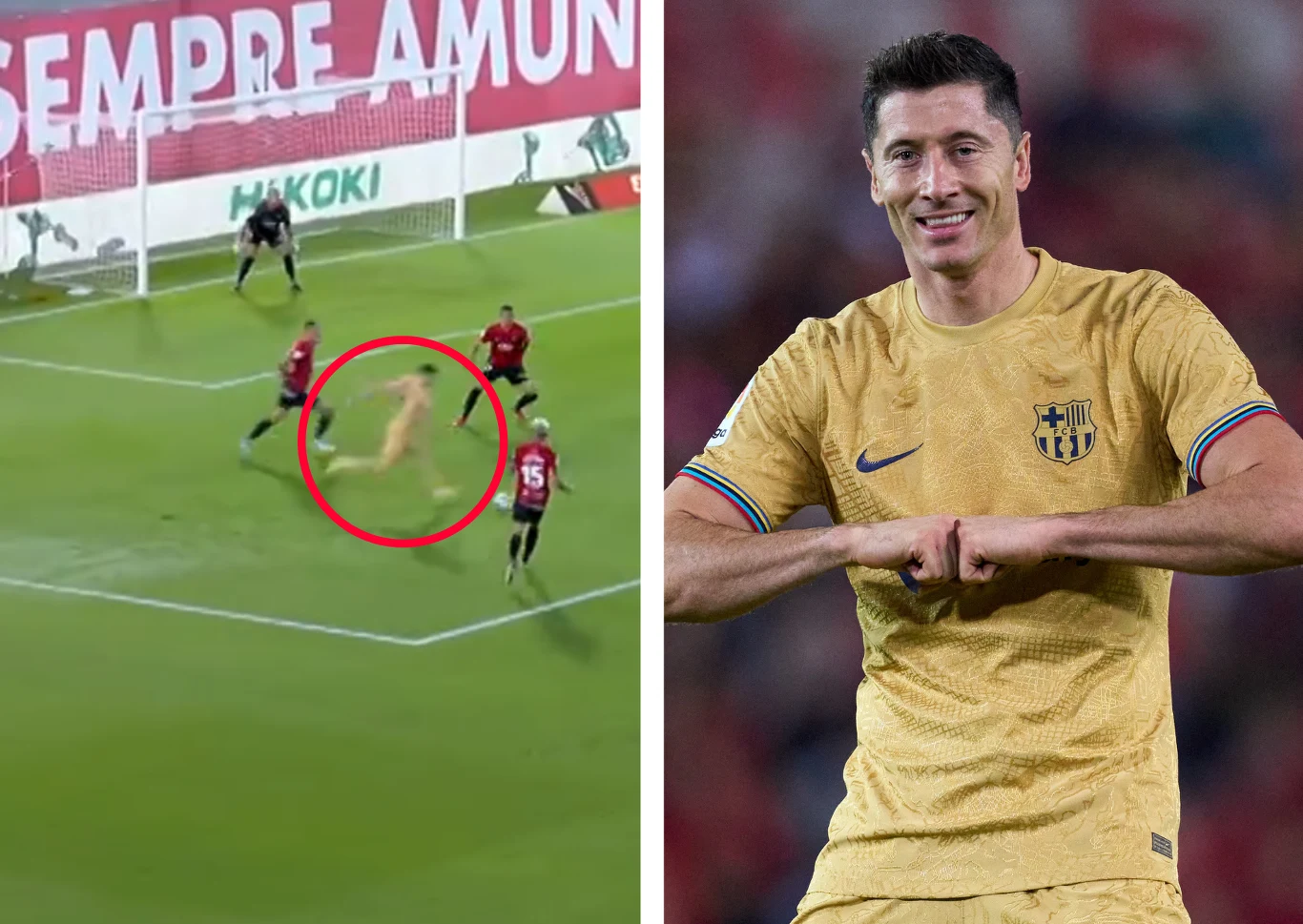 Robert Lewandowski w swym pierwszym występie przeciwko Mallorce w barwach Barcelony w 2022 roku zdobył przepięknego gola Robert Lewandowski w swym pierwszym występie przeciwko Mallorce w barwach Barcelony w 2022 roku zdobył przepięknego gola