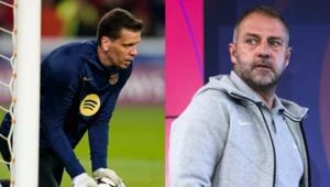 Na zdjęciu bramkarz Wojciech Szczęsny oraz trener FC Barcelona - Hansi Flick