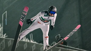 Marius Lindvik podczas konkursu PŚ w Ruce