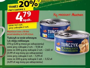 Tuńczyk w sosie własnym Auchan niska cena