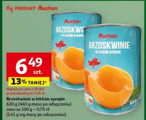 Brzoskwinie w syropie Auchan niska cena