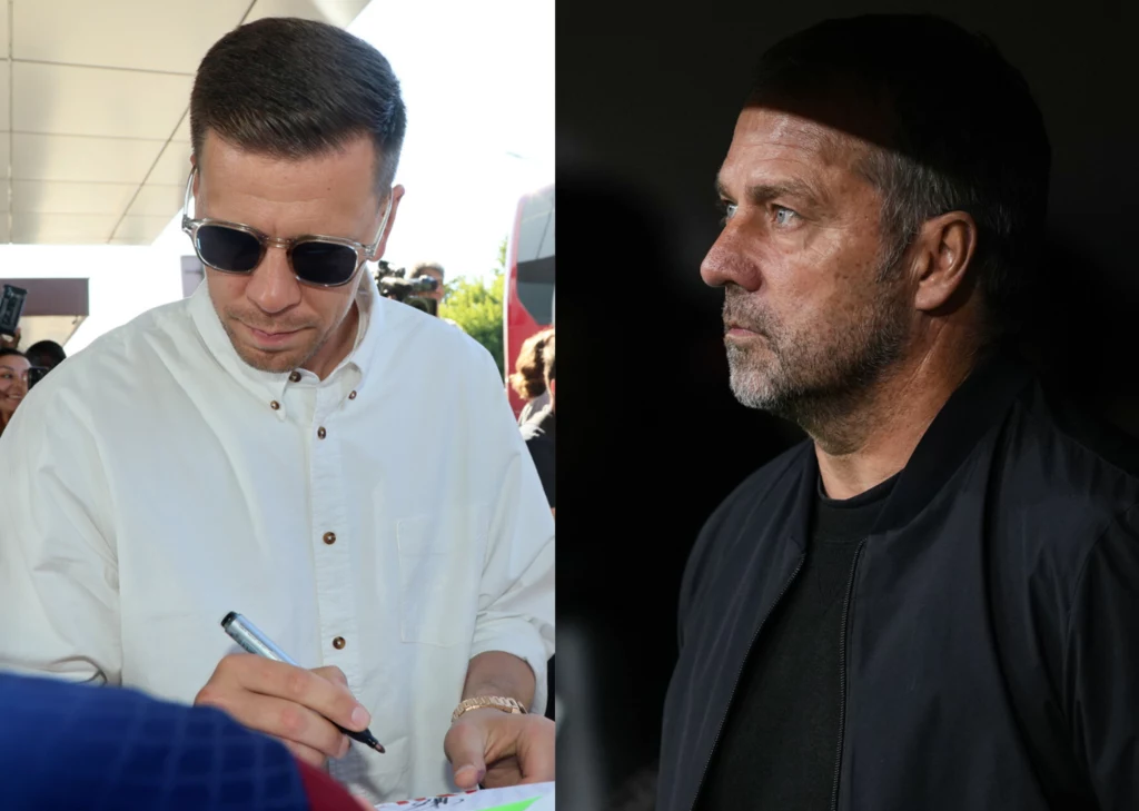 FC Barcelona. Na zdjęciu polski bramkarz Wojciech Szczęsny oraz trener Hansi Flick
