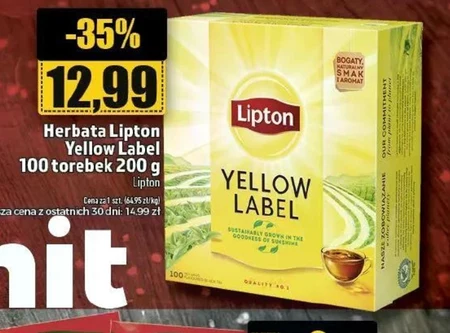 Lipton Yellow Label Herbata czarna 200 g (100 torebek)