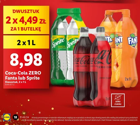 Coca-Cola zero Napój gazowany 2 x 1,5 l