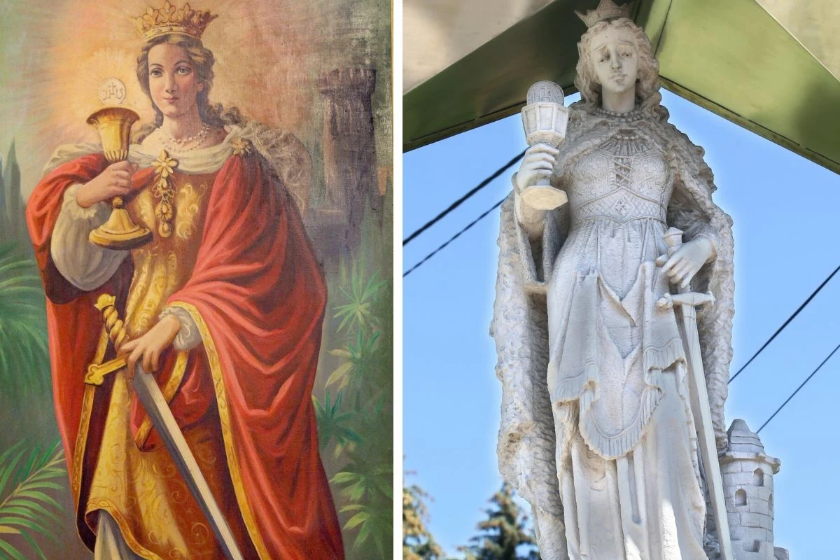 Święta Barbara bywa przedstawiana także z mieczem, który przyniósł jej śmierć