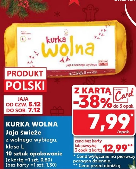 Kurka Wolna Jaja z wolnego wybiegu L 10 sztuk