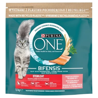 PURINA ONE Bifensis Sterilcat Karma dla kotów bogata w łososia 1,5 kg - 0