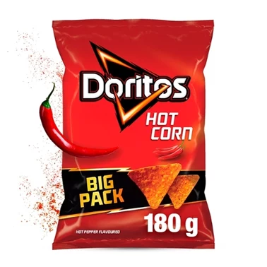 Doritos Hot Corn Chipsy kukurydziane o smaku ostrej papryki 180 g - 1