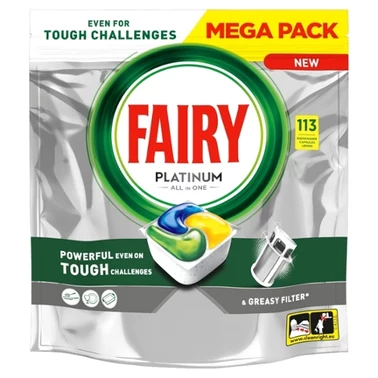 Fairy Platinum Cytryna Kapsułki do zmywarki All In One, 113 tabletek - 1