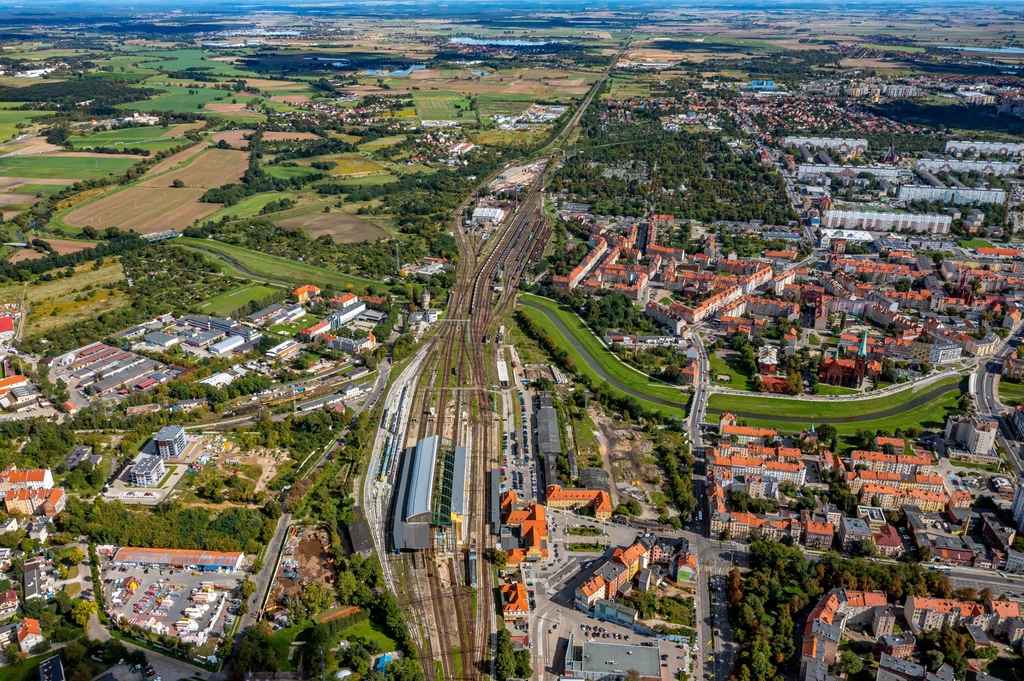 Miasto Legnica i rzeka Kaczawa