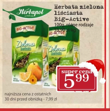 Big-Active Zielona herbata z pomarańczą liściasta 100 g