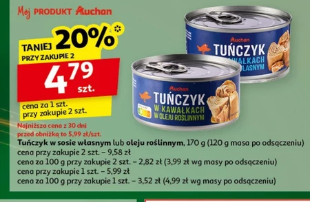 Tuńczyk w sosie własnym Auchan