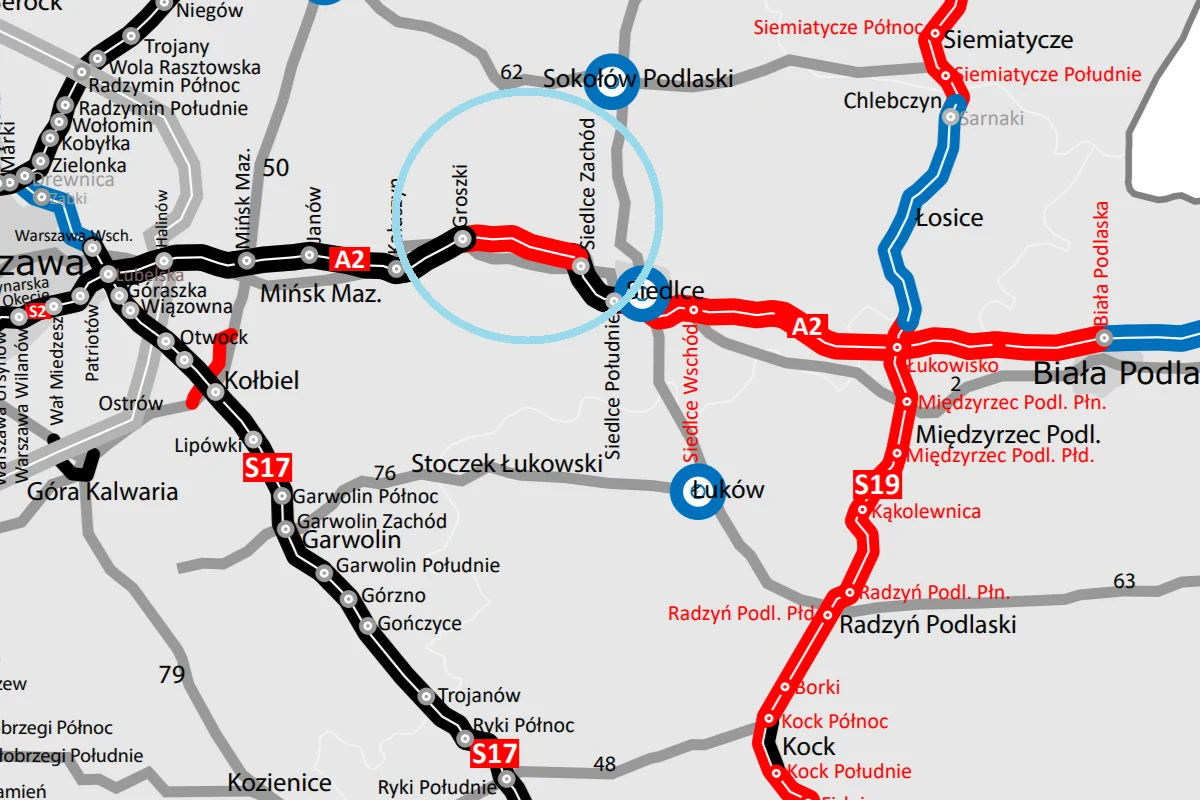 Rzecznik GDDKiA nie wyklucza, że niespełna 13-kilometrowy fragment autostrady A2 Groszki - Siedlce Zachód zostanie oddany kierowcom jeszcze w tym roku. Rzecznik GDDKiA nie wyklucza, że niespełna 13-kilometrowy fragment autostrady A2 Groszki - Siedlce Zachód zostanie oddany kierowcom jeszcze w tym roku.
