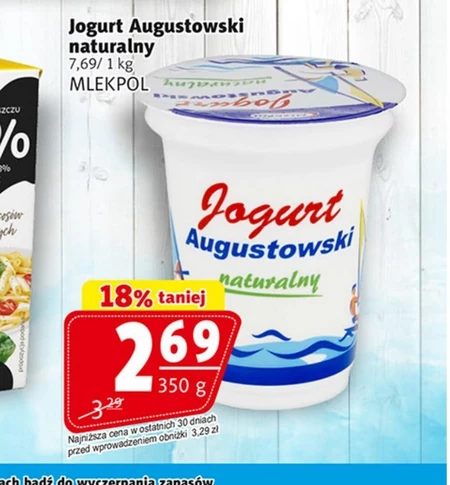 Mlekpol Jogurt Augustowski naturalny 350 g