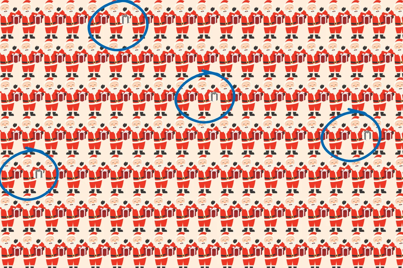 Zobacz, gdzie ukryły się białe prezenty. Udało ci się znaleźć wszystkie?