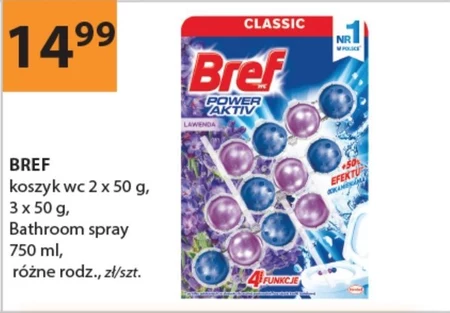 Bref WC Power Aktiv Zawieszka myjąco-zapachowa do muszli WC lawenda 3 x 50 g