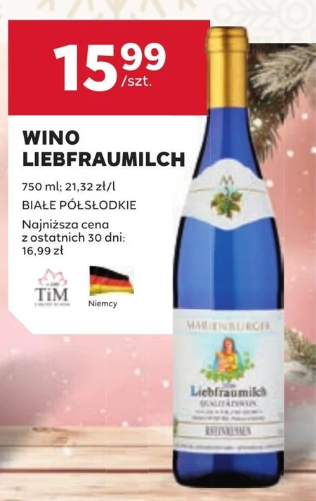 Wino półsłodkie Liebfraumilch