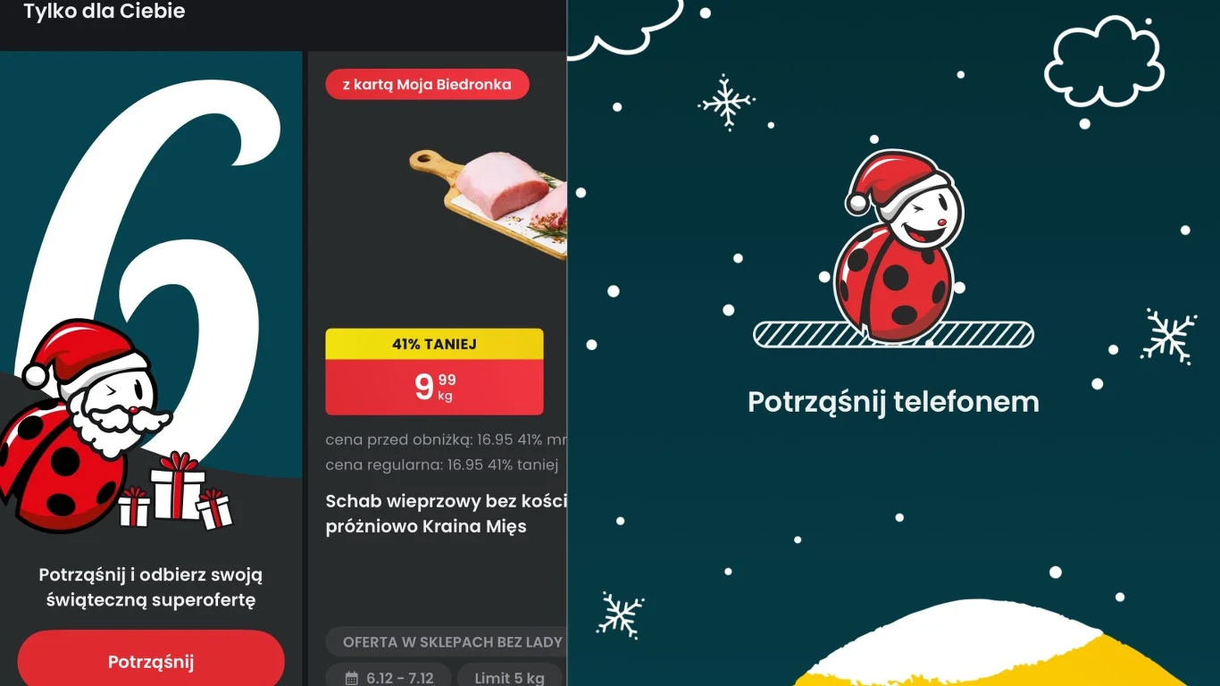 Nowa opcja w aplikacji Moja Biedronka, klienci mogą korzystać z opcji "kalendarza andwentowego"